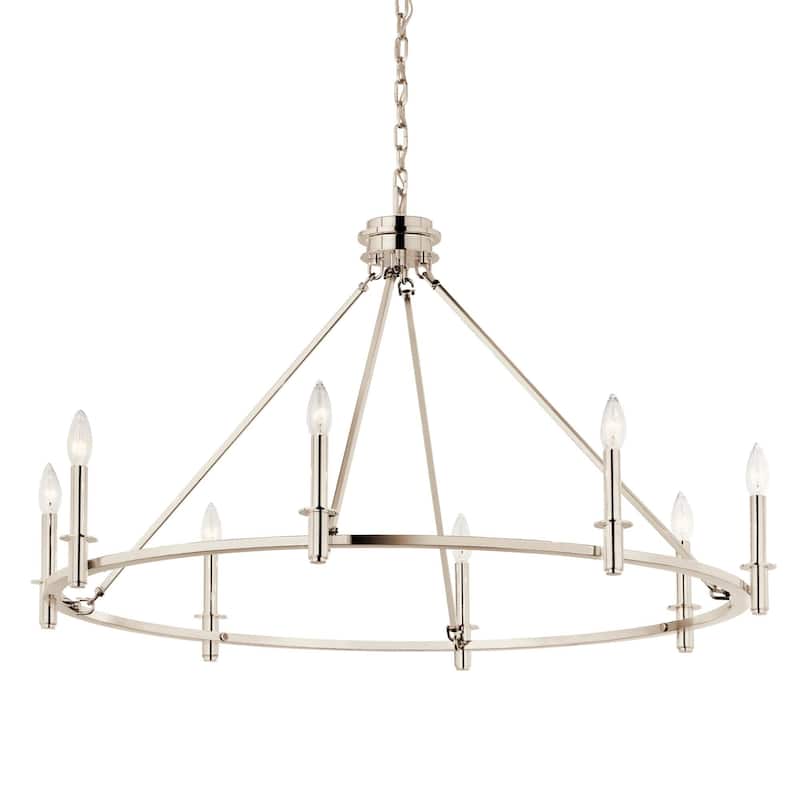 Kichler 52706 Carrick 8 Light 41" Wide Taper Candle Ring Chandelier - Polished Nickel