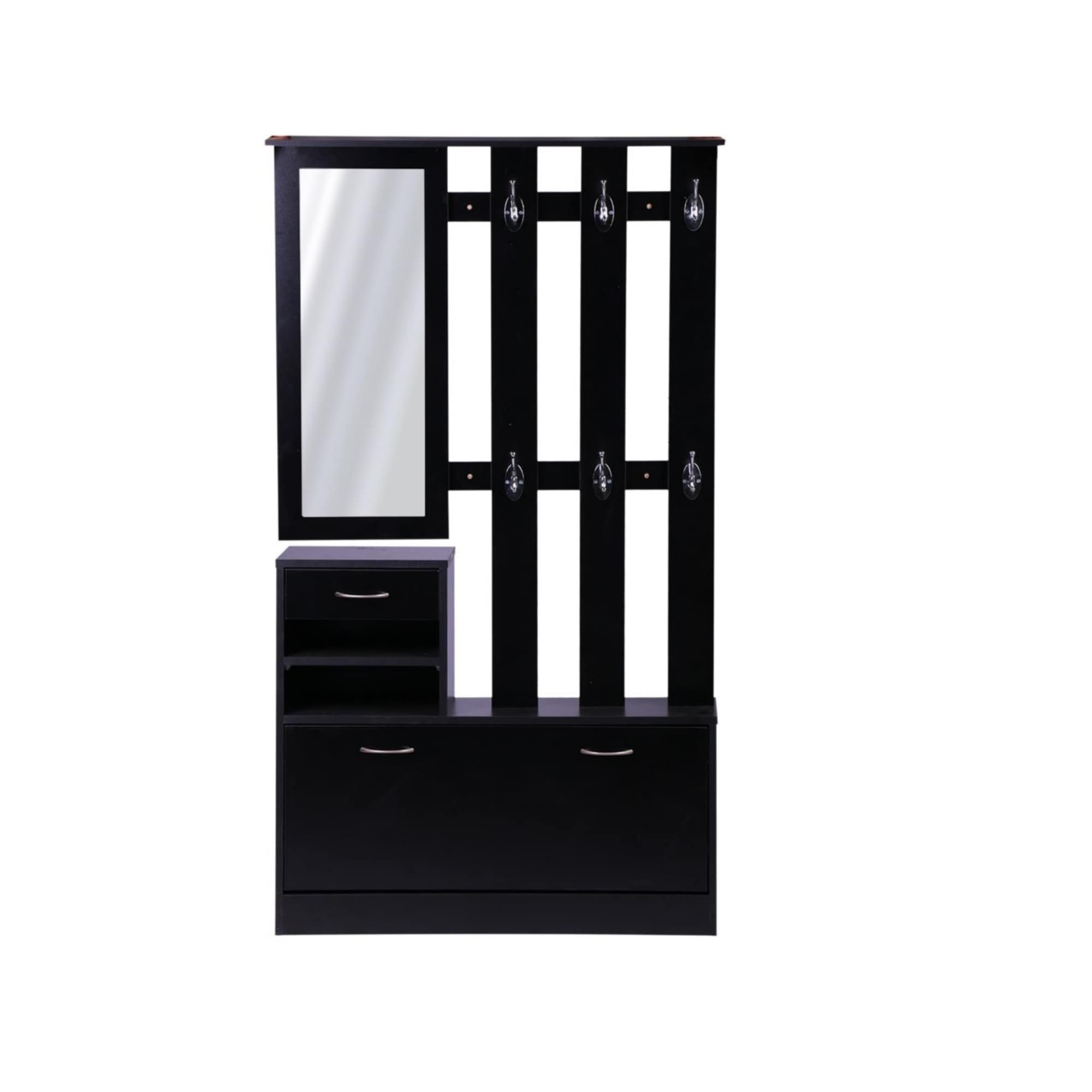 Multifunctional Design Shoe Cabinet+Hang Shelf+ Mirror Combination