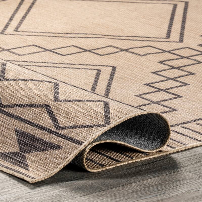 Nuloom Elin SuperiorWash Moroccan Border Easy-Jute Machine Washable Area Rug