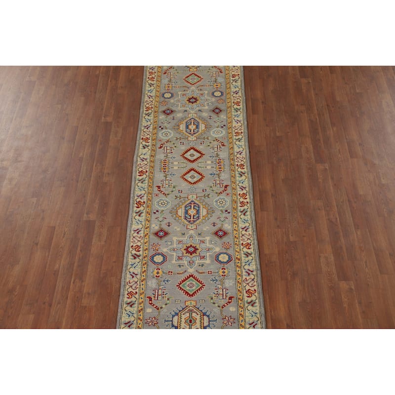 Kazak Oriental Runner Rug Hand-Knotted Wool Carpet - 2'8" x 16'4"