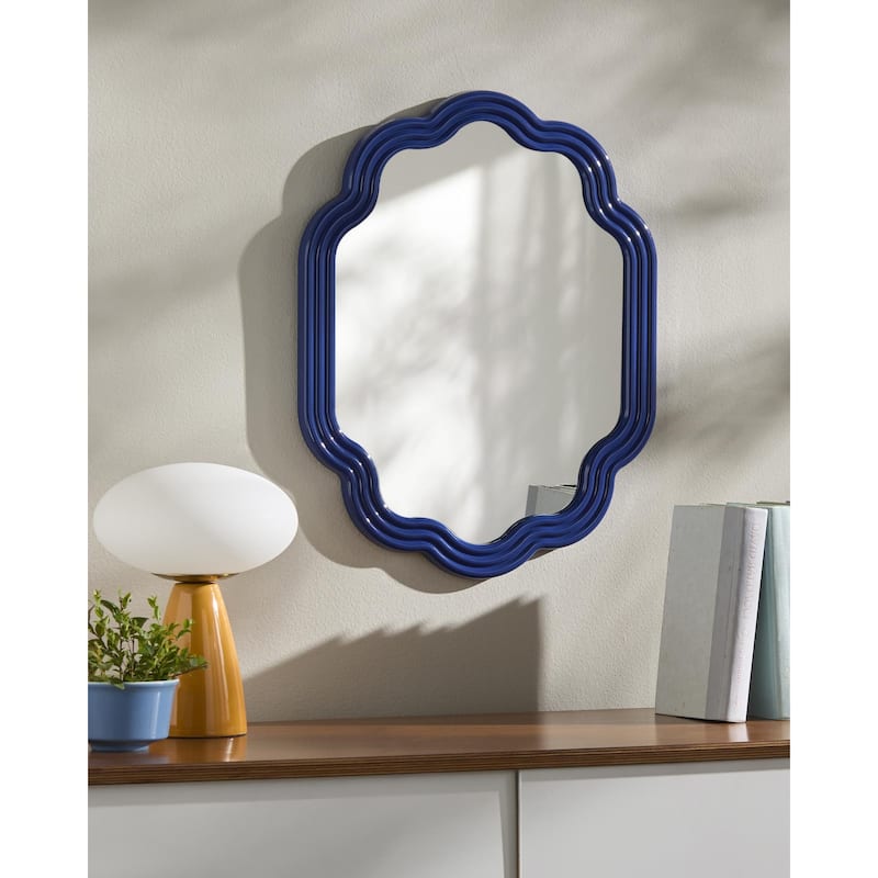 Livabliss Aysun Modern Accent Mirror - Blue - 20"H x 16"W x 1"D