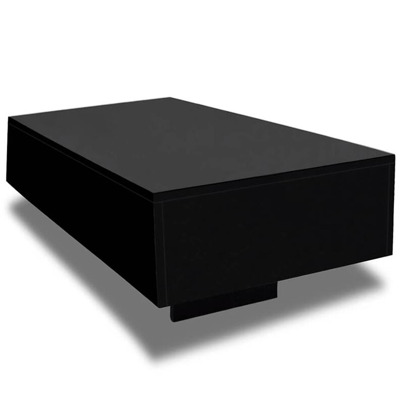 vidaXL Coffee Table, High Gloss Finish, 33.5x21.7x12.2 Inches, White - 20.9" x 10.6" x 11.2" (L x W x H)