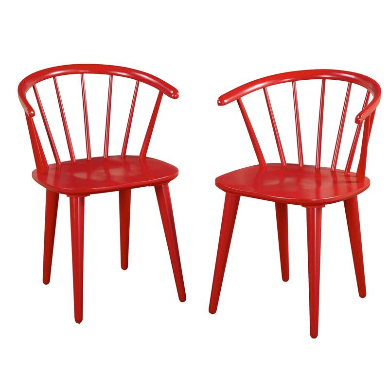 Simple Living Florence Modern Farmhouse Rubberwood Dining Chairs (Set of 2)