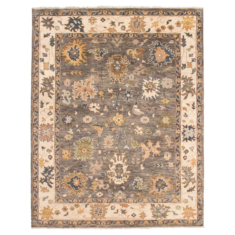 ECARPETGALLERY Hand-knotted Jules Serapi Grey Wool Rug - 9'1 x 11'11 - Dark Grey - 9'1 x 11'11