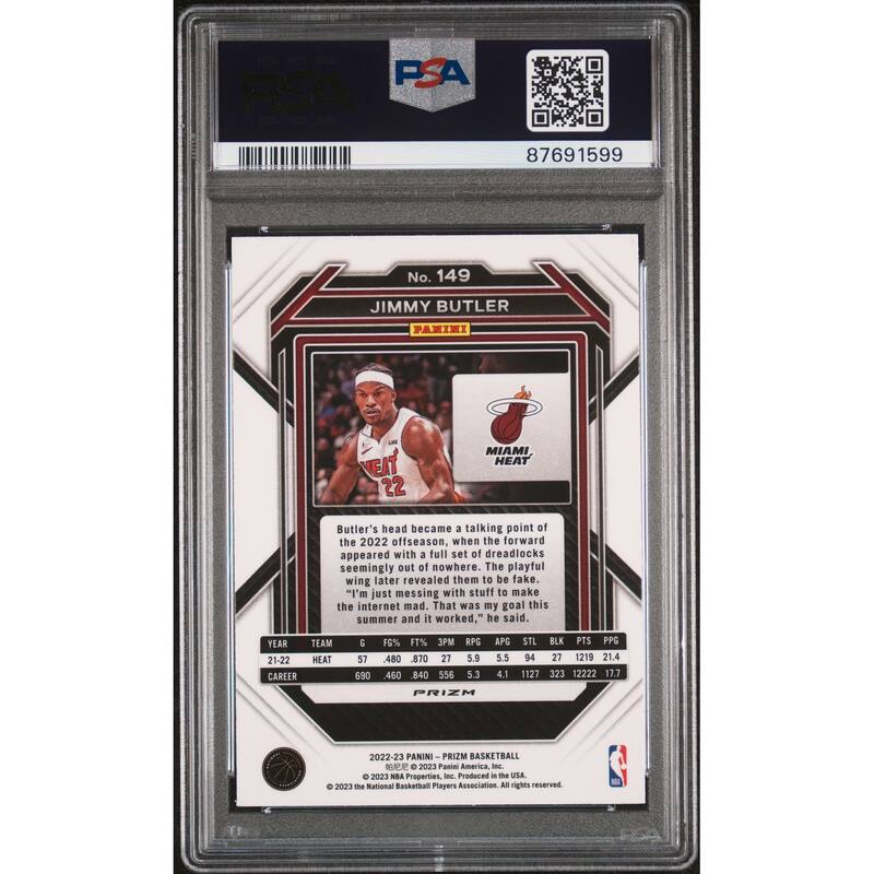 Jimmy Butler 2022 Panini Prizm Pulsar Basketball Card #149 Graded PSA 8 - 8'6" x 11'6"