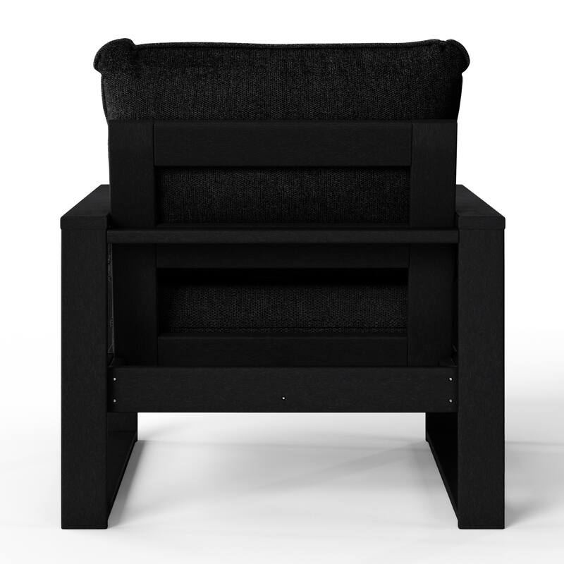 Polytrends Endless Patio Deep Seating Club Chair with Black Frame