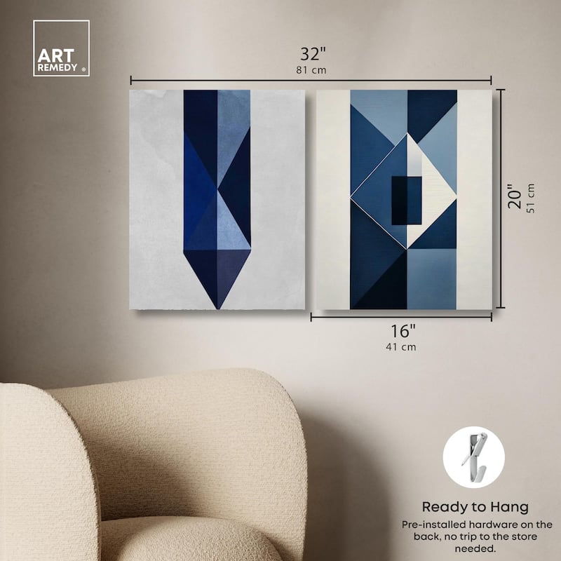 Blues Set Canvas Set of 2 by Art Remedy, Gallery Wrapped