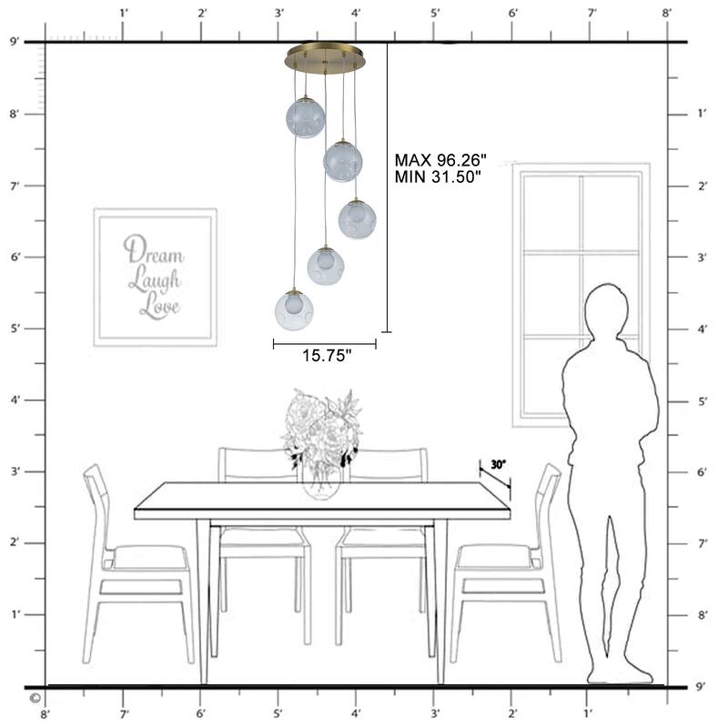 Modern Textured Glass Globe Pendant Light Frosted Shade Dining Room