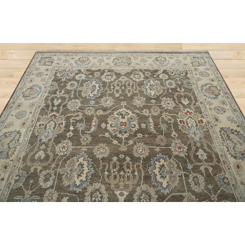 LoomBloom Brown Traditional Turkish Oushak Wool Oriental Area Rug - 8' 3'' x 9' 11''