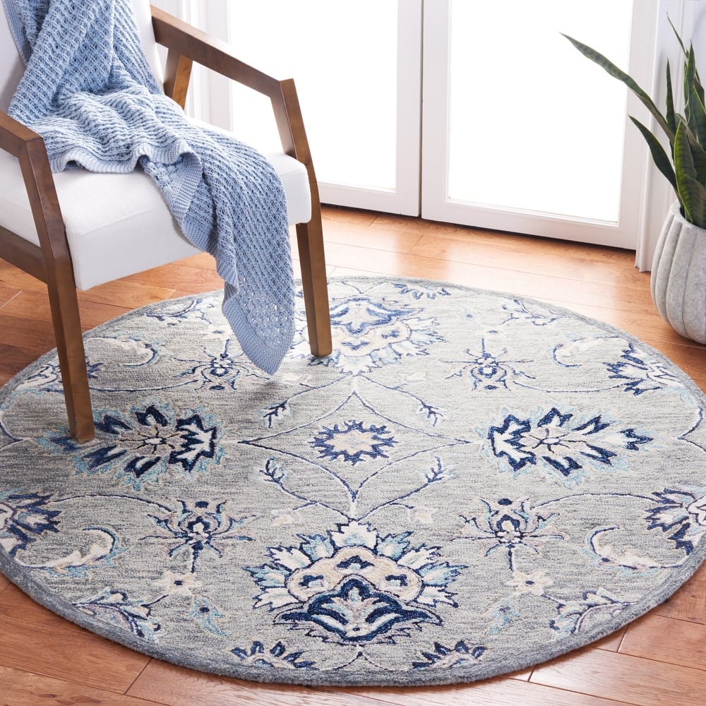 SAFAVIEH Handmade Micro-Loop Ajeta Floral Wool Rug