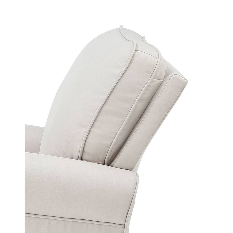 Beige Fabric Rocking Chair Constructed of solid hardwood,Beautifully designed with wide seat and armrest