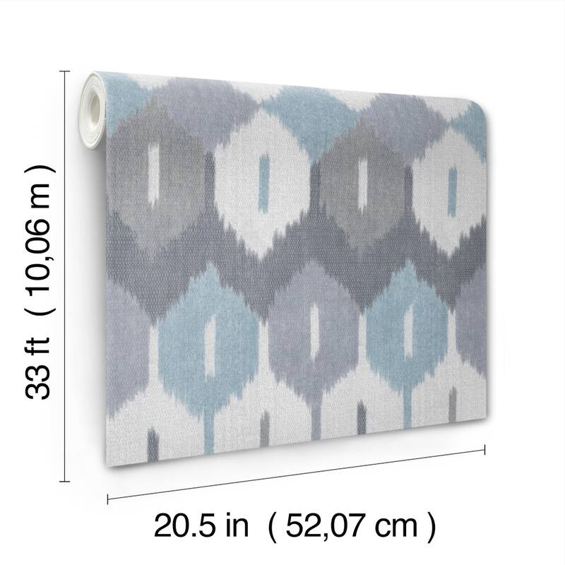 A-Street Prints Abilene Denim Ikat Wallpaper