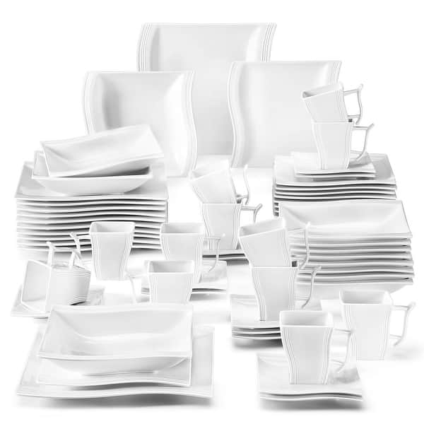 slide 2 of 14, MALACASA Flora 60-Piece Porcelain Dinnerware Set, Service for 12