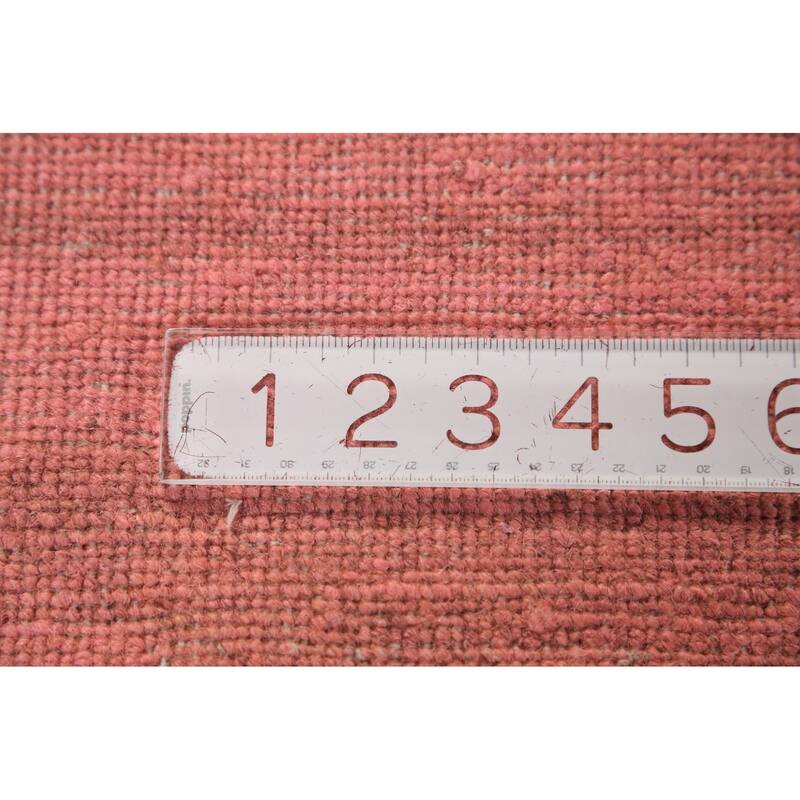 Modern Gabbeh Oriental Area Rug Hand-Knotted Pink Wool Carpet - 6'10" x 9'9"