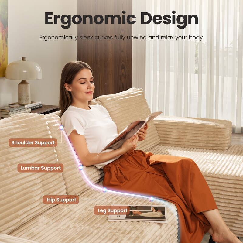 ​​OVIOS Lazy Chaise Lounge Sofa with Ottoman​