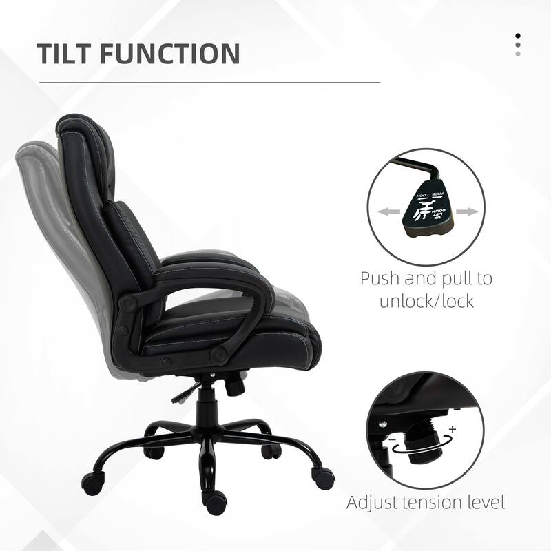 Big & Tall Executive Office Chair, 484 lbs Capacity, Wide Seat, Adjustable Height, Linen Fabric, Swivel Wheels