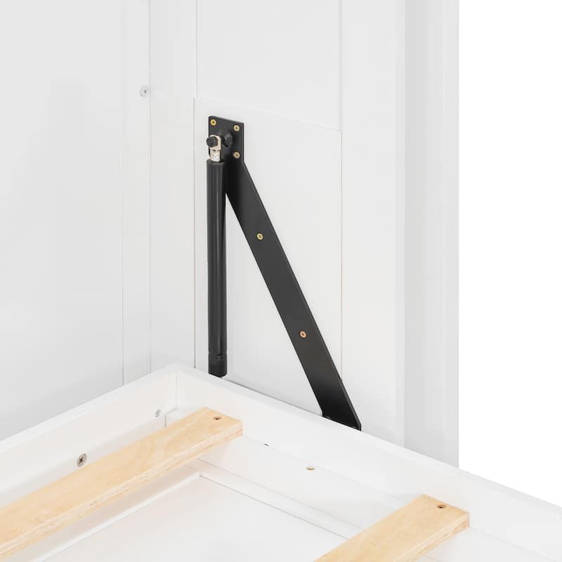 Queen Murphy Bed 360° Rotating Hidden Storage Racks Cabinet Wall Bed