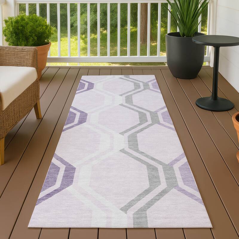 Machine Washable Indoor/ Outdoor Contemporary Dimensions Chantille Rug - Lavender - 2'3" x 7'6"