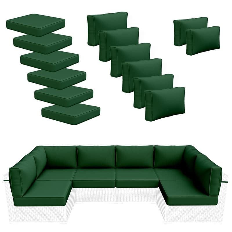 14 Piece Outdoor Furniture Replacement Cushions,Patio Seat Cushions