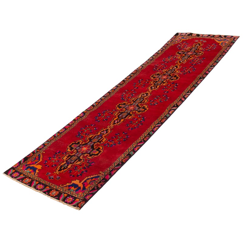 ECARPETGALLERY Hand-knotted Andelz Red Wool Rug - 3'5 x 12'11