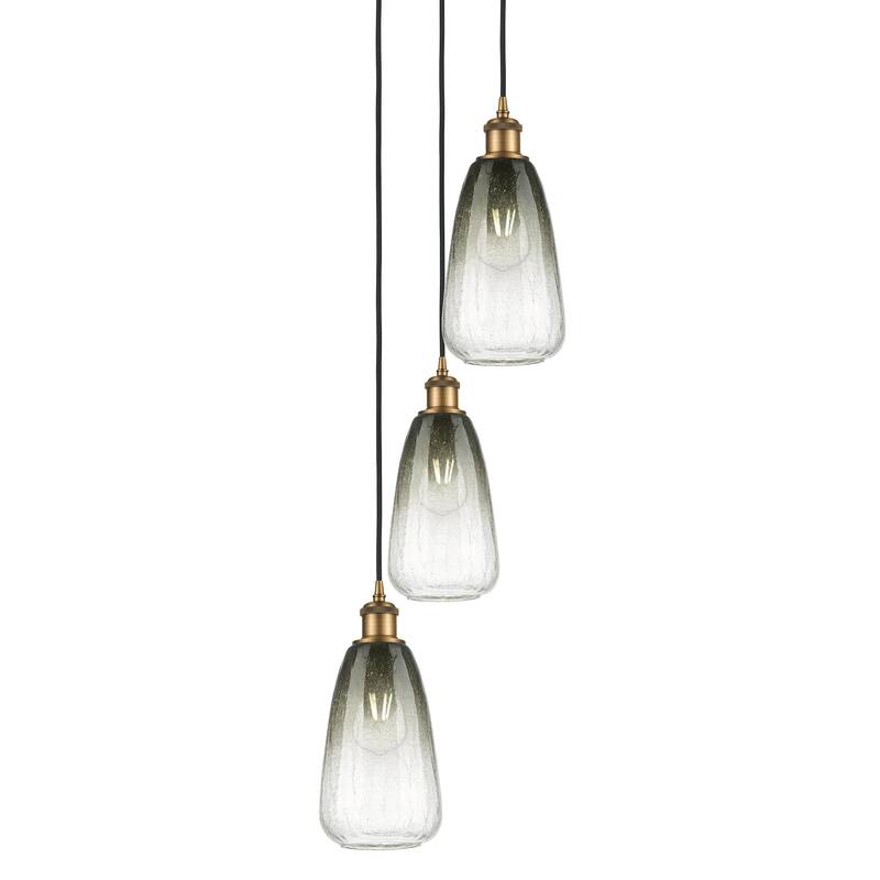 Innovations Lighting 113B-3P-40-13 Brookhaven Almond Pendant - Brushed Brass / Slate