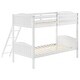 preview thumbnail 4 of 22, Twin over Twin Bunk Bed with Camelback Headboard & Guardrails, White