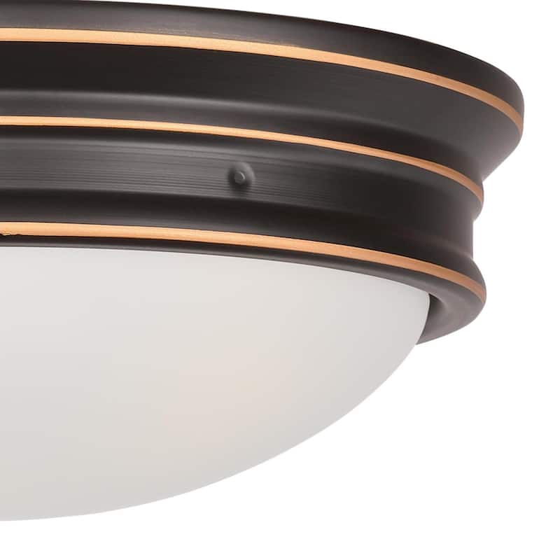 Westinghouse Lighting Meadowbrook 13-Inch, Two-Light Outdoor Flush Mount Ceiling Fixture, Frosted Glass - 13-Inch