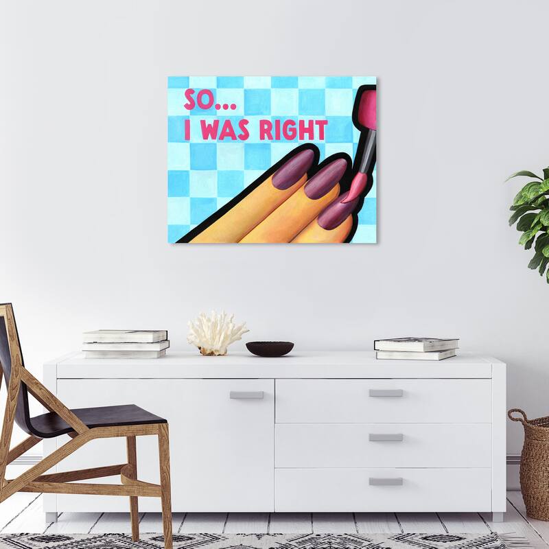 Wynwood Studio Fashion and Glam Doll Memories - Nail polish emoji Purple and Magenta Modern & Contemporary Wall Art Canvas Print - 20 x 24