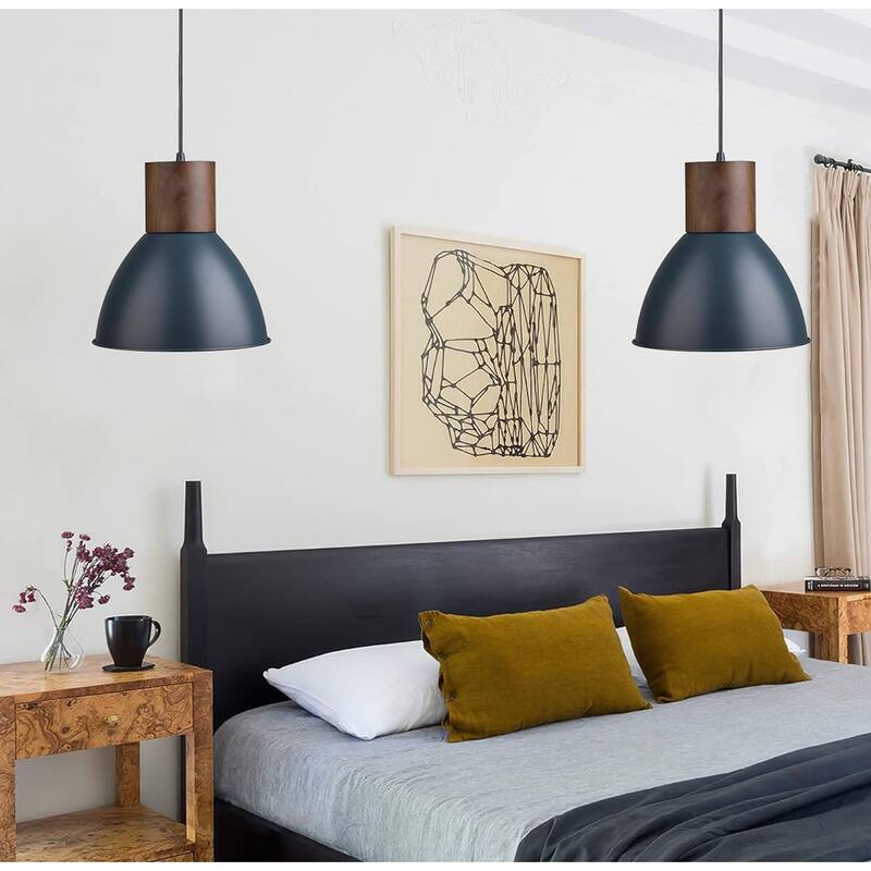 11.6” Kitchen light fixture blue hanging light matel pendant for light