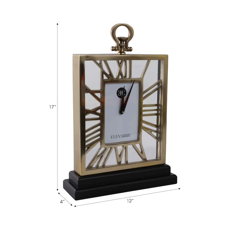 Decorative Aluminum Desk Clock with Glass Face - 9" - 17.0"