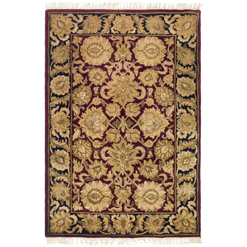SAFAVIEH Handmade Classic Sava Traditional Oriental Wool Rug - 4' x 6' - Burgundy/Black