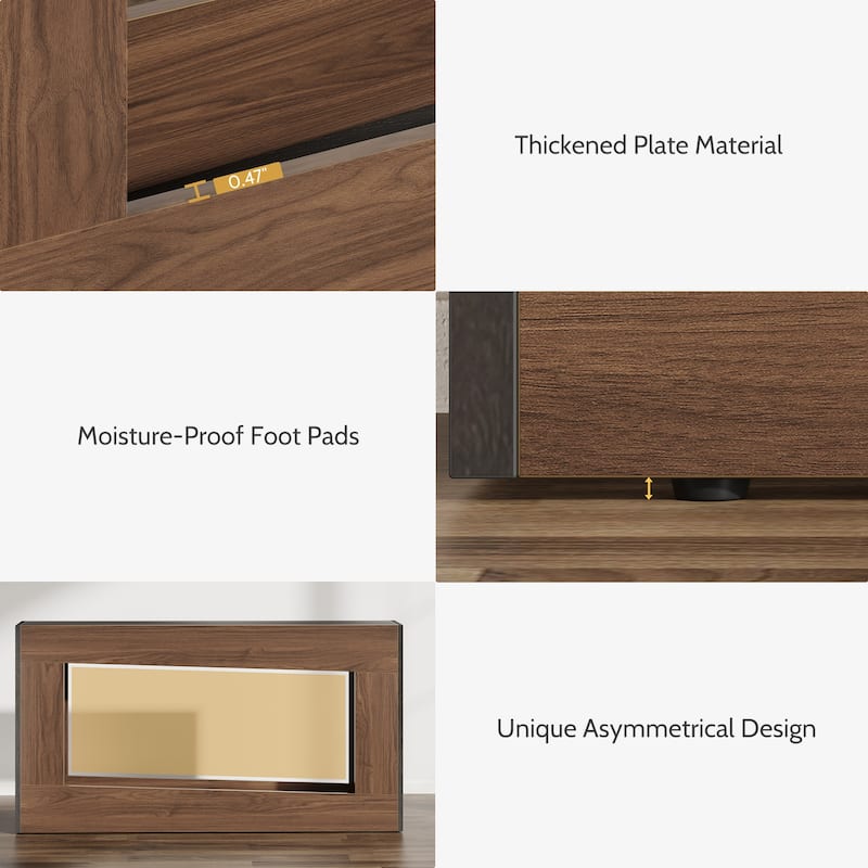 Rossetta Modern Distinctive Hollow Design Farmhouse Style Narrow Console Table with Moisture-Proof Foot Pads