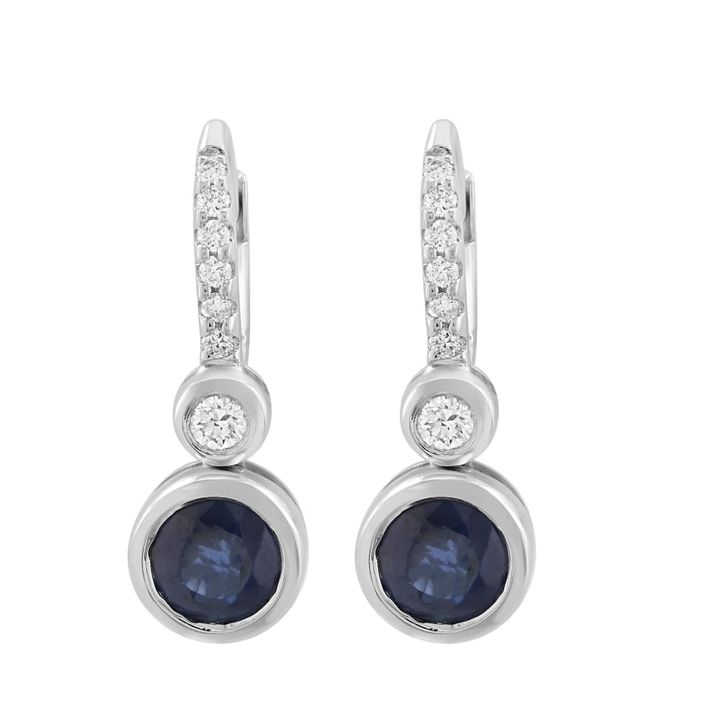 EFFY 14K Gold Diamond Sapphire Drop Earrings