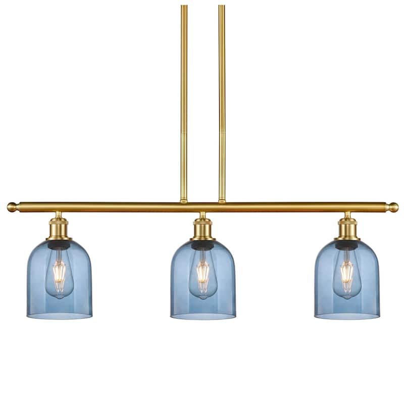 Innovations Lighting 516-3I-10-36 Bella Pendant Bella 3 Light 36" Wide - Satin Gold / Princess Blue