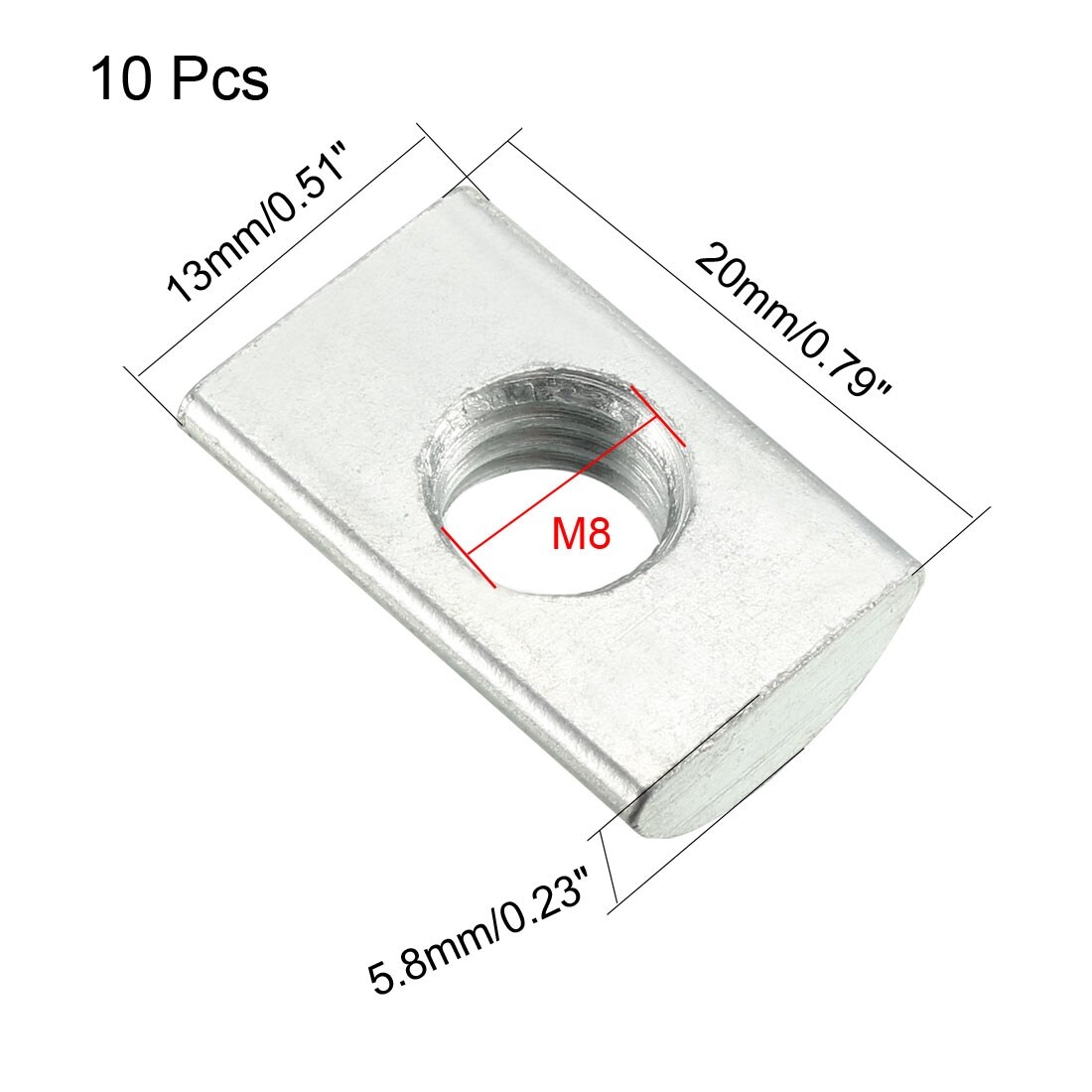 uxcell 12pcs M8 45 Series Metal Half Round Roll in T-slot Spring Nut w Ball a15090400ux0603 