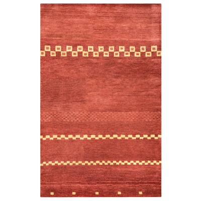 Alora Decor Desert Red, Rust, and Cream Hand-tufted Wool Rug