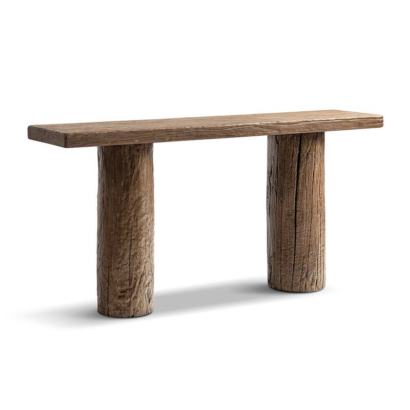 Jennifer Taylor Home Arbor 60" Reclaimed Elm Double Pillar Console Table