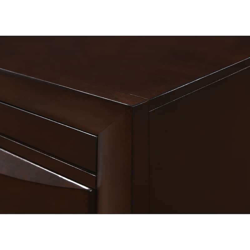 Priscella 6 Piece Dark Cherry Storage Platform Bedroom Set