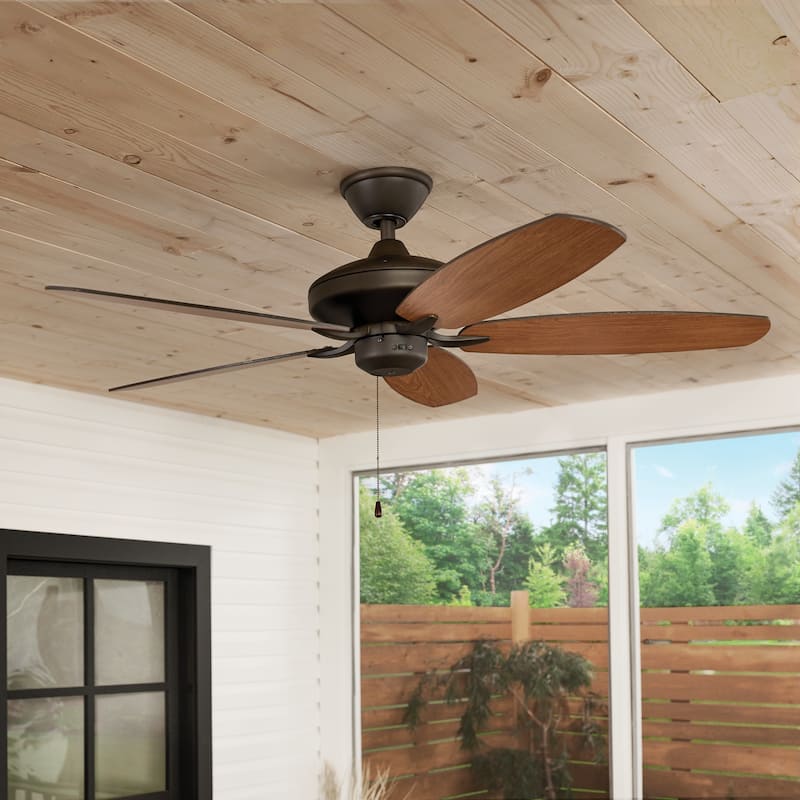 Kichler Renew Patio 52 inch Ceiling Fan Satin Natural Bronze with Reversible Blades