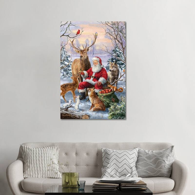 iCanvas "Santa Animals" by Ali Corti Canvas Print - 48x32x1.5