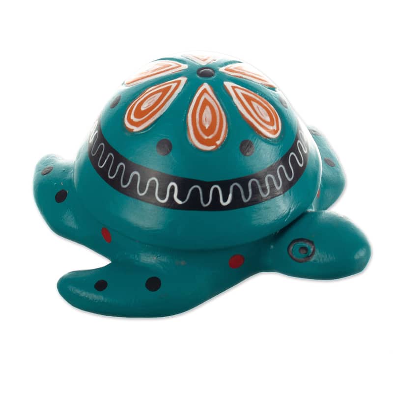 Novica Handmade Luminous Carapace Ceramic Tealight Candleholder