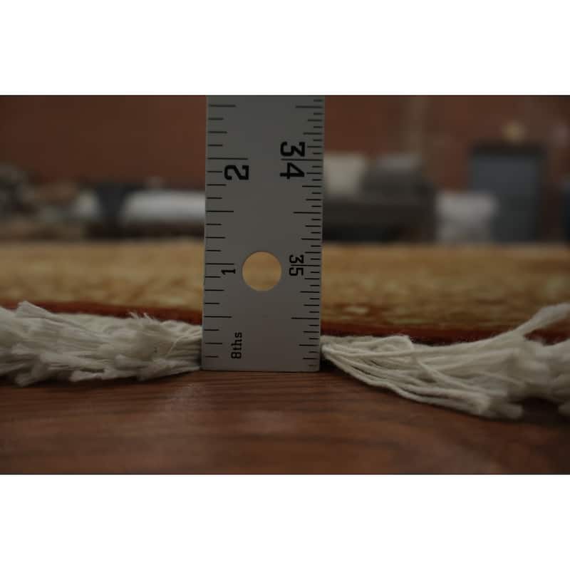 Hand Knotted Oriental 100% Wool Carpet Traditional Floral Oranges & Rust Ziegler Area Rug - 6' 0'' X 6' 1''