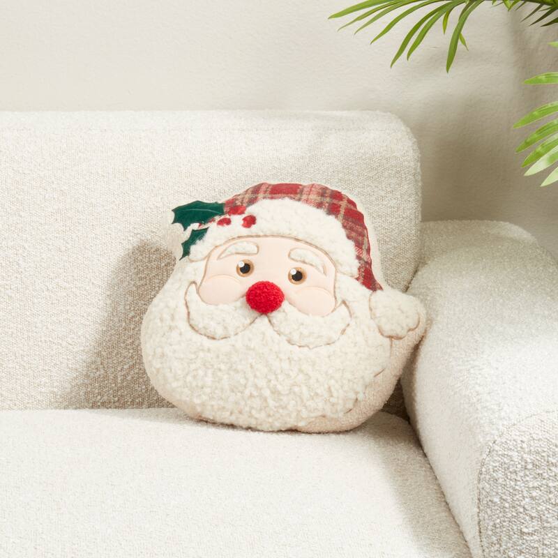 Santa Poly Filled Throw Pillow