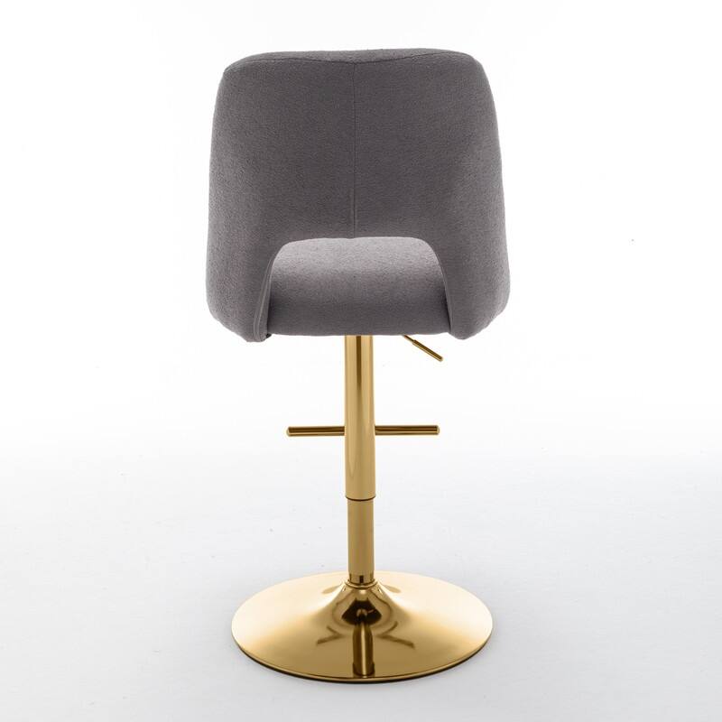 Best Quality Furniture Adjustable Textured Fabric Barstools with Chrome Finish Base (Set of 2)