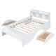 preview thumbnail 5 of 55, Solid Wood Platform Bed Frame Imitate Bridge Design Drawers