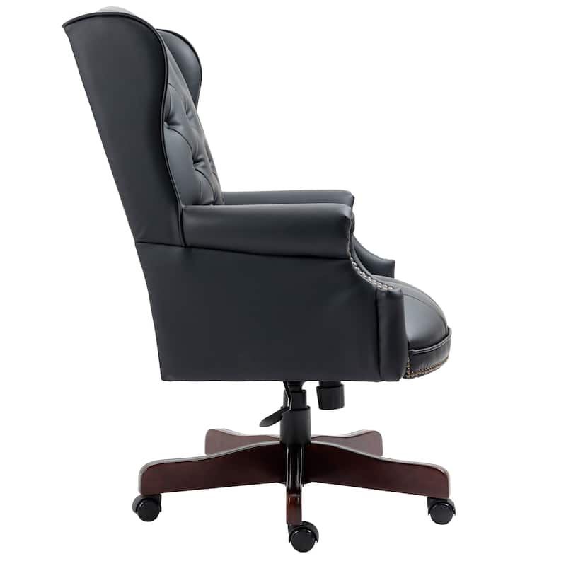 Executive Office Chair - High Back, Reclining, Ergonomic with Thick Padding, PU Leather, Smooth Glide Casters