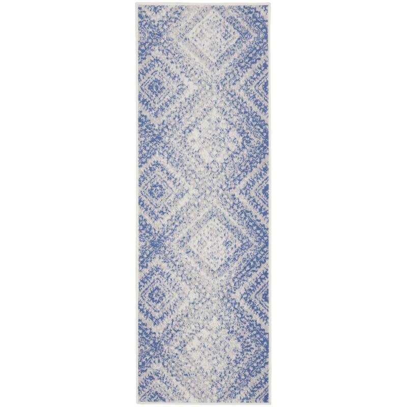 Power Loomed Distressed Geometric Modern Non Skid Stain Resistant Area Rug