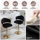 preview thumbnail 4 of 36, HOMEFUN Velvet Swivel Adjustable Height Scallop Bar Stools With Footrest(set of 2)