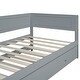 preview thumbnail 9 of 13, Twin Size Wood Daybed with Trundle and Guardrail, Solid Pine Frame, No Box Spring Required, Vintage Style for Bedroom, Grey