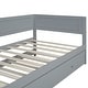 preview thumbnail 9 of 13, Twin Wood Daybed with Trundle, Guardrail, Grey, Vintage Style, No Box Spring Needed